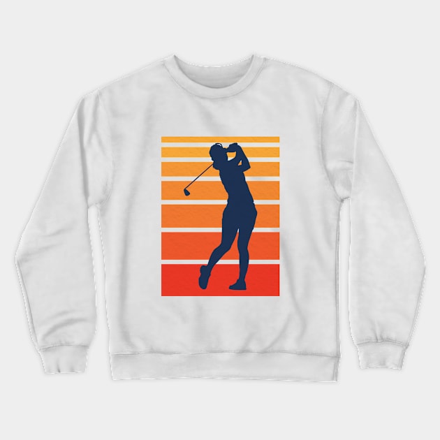 Vintage Women Golf Silhouette Crewneck Sweatshirt by crissbahari